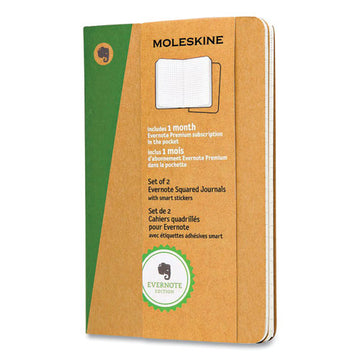 Moleskine® Evernote Soft Cover Journal With Smart Stickers, Quadrille Rule, Brown Kraft Cover, 5.5 X 3.5, 32 Sheets, 2-pack freeshipping - TVN Wholesale